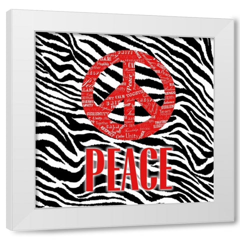 TIME FOR PEACE White Modern Wood Framed Art Print by OnRei