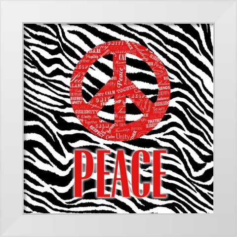 TIME FOR PEACE White Modern Wood Framed Art Print by OnRei