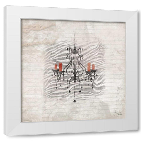 Chandeliers A White Modern Wood Framed Art Print by OnRei