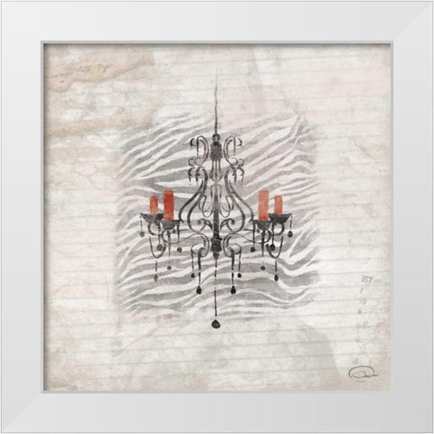 Chandeliers A White Modern Wood Framed Art Print by OnRei