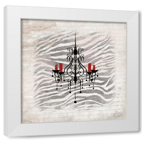 Chandeliers C White Modern Wood Framed Art Print by OnRei