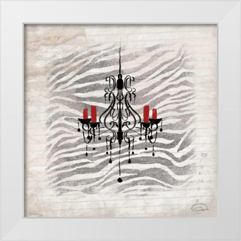 Chandeliers C White Modern Wood Framed Art Print by OnRei