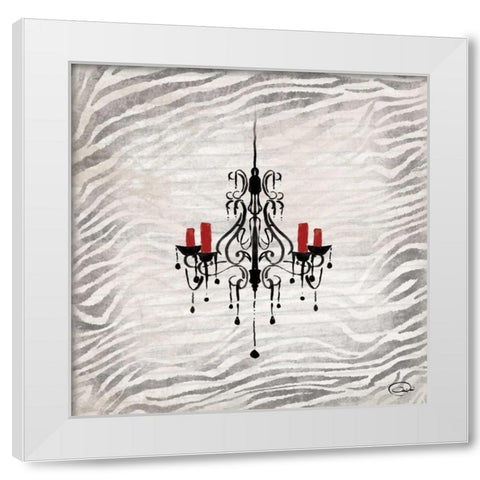 Chandelier White Modern Wood Framed Art Print by OnRei