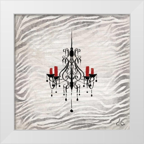 Chandelier White Modern Wood Framed Art Print by OnRei