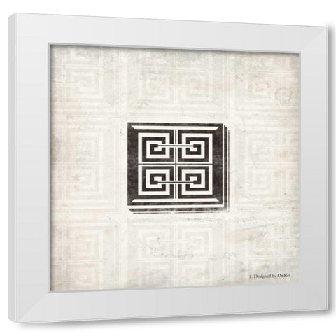 GEO White Modern Wood Framed Art Print by OnRei