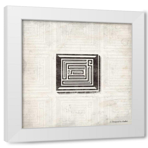 GEO B White Modern Wood Framed Art Print by OnRei