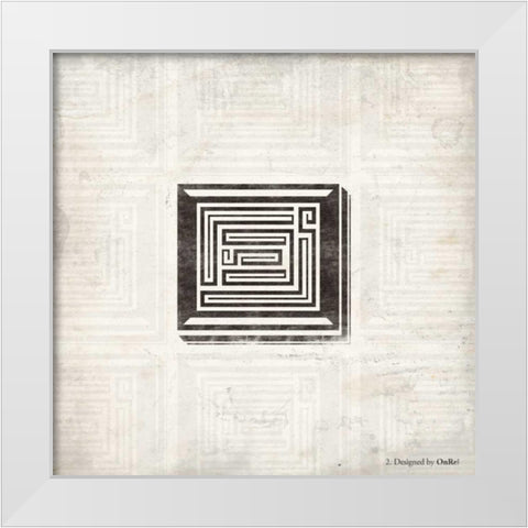 GEO B White Modern Wood Framed Art Print by OnRei