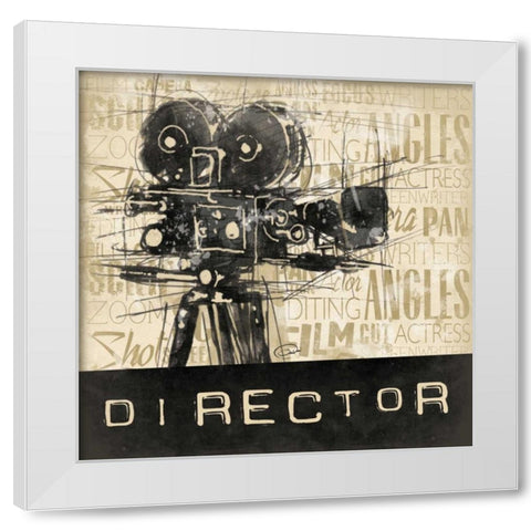 Director White Modern Wood Framed Art Print by OnRei