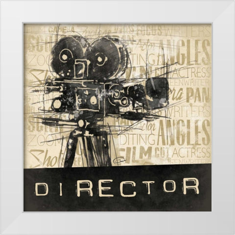 Director White Modern Wood Framed Art Print by OnRei