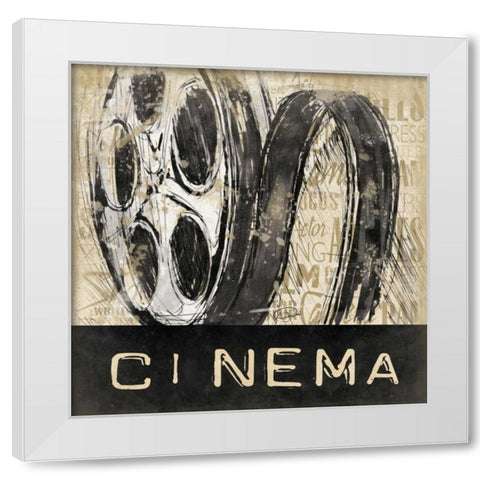 GAG REEL White Modern Wood Framed Art Print by OnRei