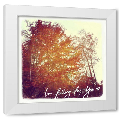 Falling White Modern Wood Framed Art Print by OnRei