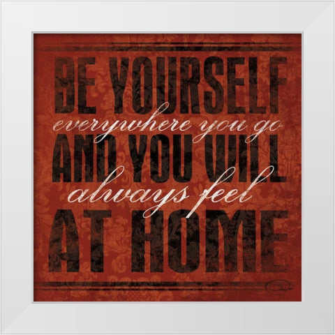 Be Yourself White Modern Wood Framed Art Print by OnRei