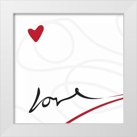 LITTLE BIT OF LOVE White Modern Wood Framed Art Print by OnRei