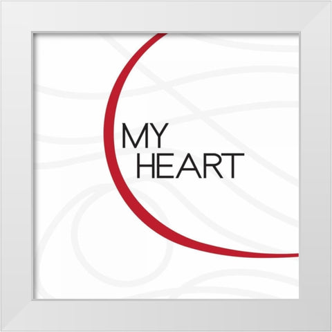 My Heart 3 White Modern Wood Framed Art Print by OnRei