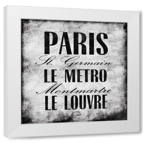 Paris One White Modern Wood Framed Art Print by OnRei