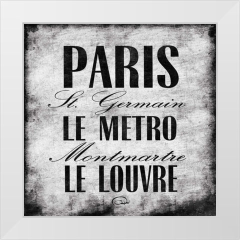 Paris One White Modern Wood Framed Art Print by OnRei