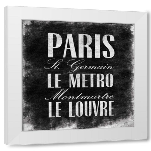 CITY OF LOVE White Modern Wood Framed Art Print by OnRei