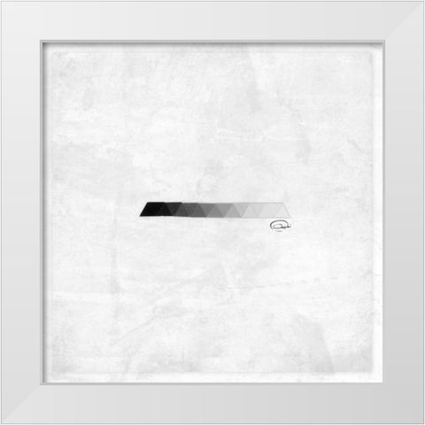 Triangle Grey Strip White Modern Wood Framed Art Print by OnRei