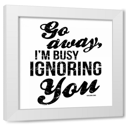 GO AWAY White Modern Wood Framed Art Print by OnRei