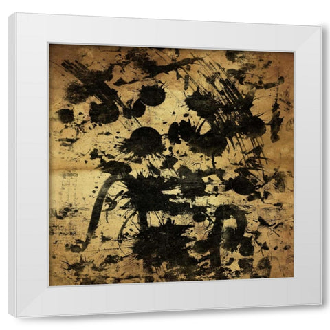 Splatter GOLD White Modern Wood Framed Art Print by OnRei