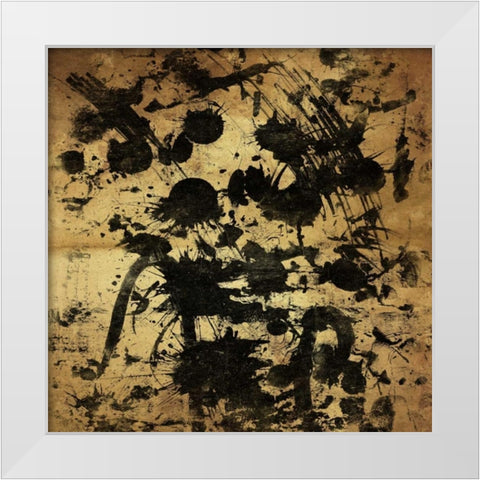 Splatter GOLD White Modern Wood Framed Art Print by OnRei