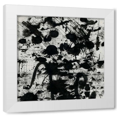 Splatter 1 White Modern Wood Framed Art Print by OnRei