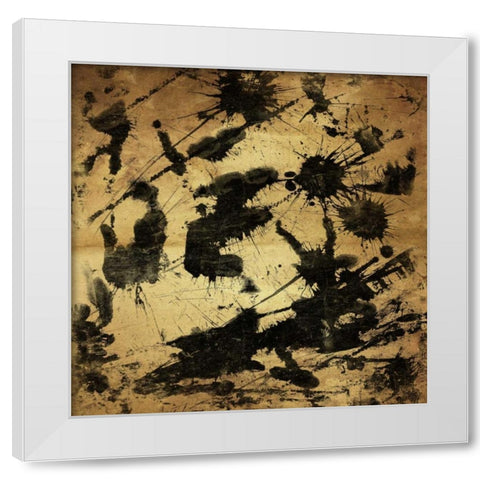 Splatter 2 GOLD White Modern Wood Framed Art Print by OnRei