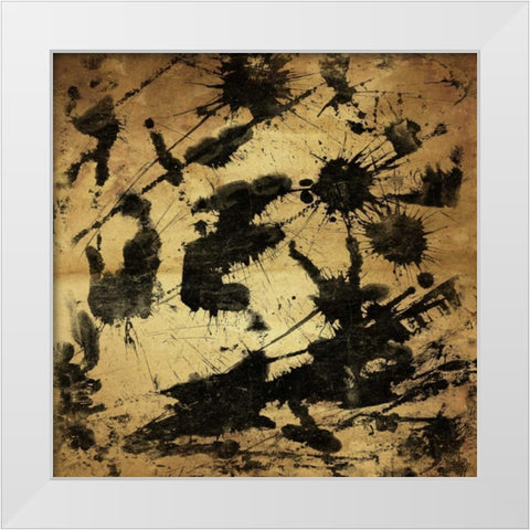 Splatter 2 GOLD White Modern Wood Framed Art Print by OnRei