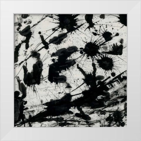 Splatter 2 White Modern Wood Framed Art Print by OnRei