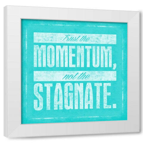 Stagnate Teal White Modern Wood Framed Art Print by OnRei