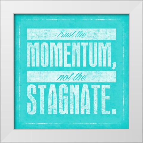 Stagnate Teal White Modern Wood Framed Art Print by OnRei