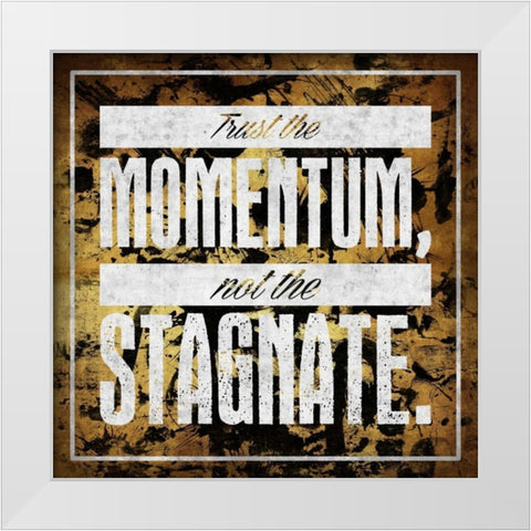 Stagnate GOLD White Modern Wood Framed Art Print by OnRei