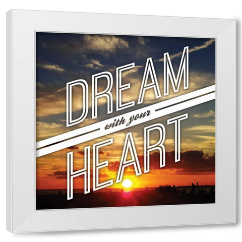 Dream White Modern Wood Framed Art Print by OnRei