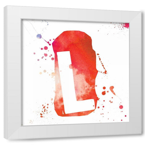 Red L White Modern Wood Framed Art Print by OnRei