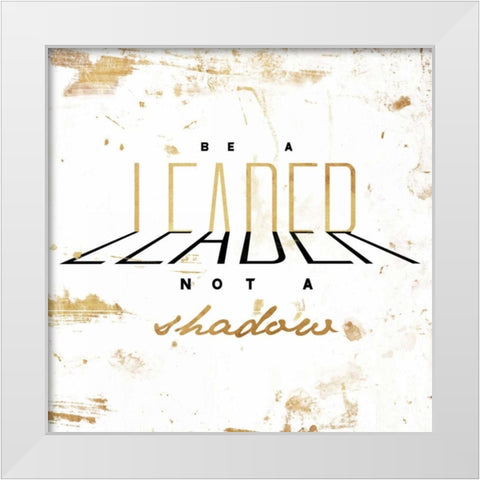 LEADER Gold White Modern Wood Framed Art Print by OnRei