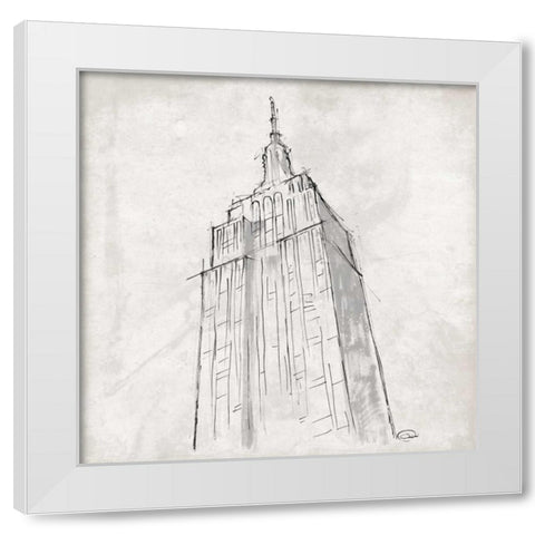 Empire Angle White Modern Wood Framed Art Print by OnRei