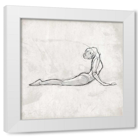 Back Stretch White Modern Wood Framed Art Print by OnRei