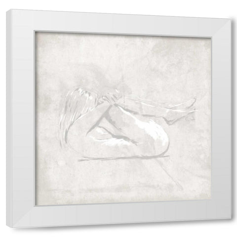 Tucked White Modern Wood Framed Art Print by OnRei