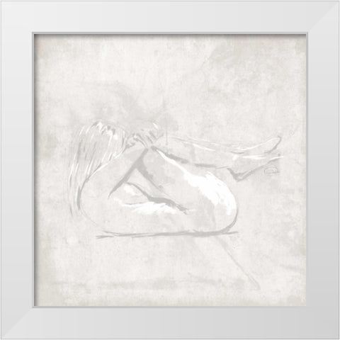 Tucked White Modern Wood Framed Art Print by OnRei