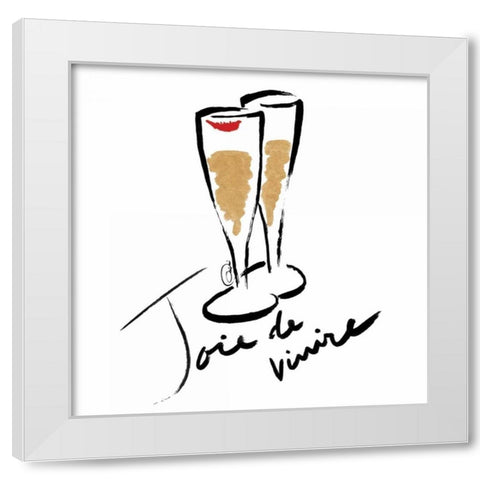 Joie de Vivire Champagne White Modern Wood Framed Art Print by OnRei