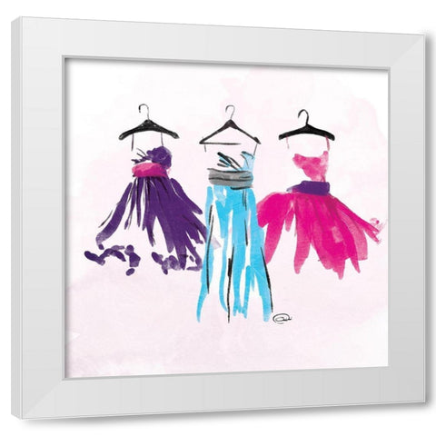 Dresses Watercolor Mate White Modern Wood Framed Art Print by OnRei