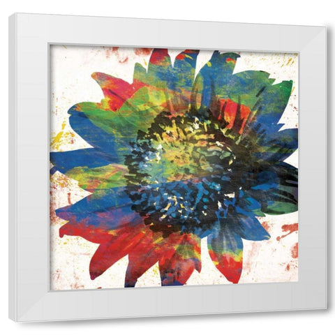 Flower On The Bright Side White Modern Wood Framed Art Print by OnRei