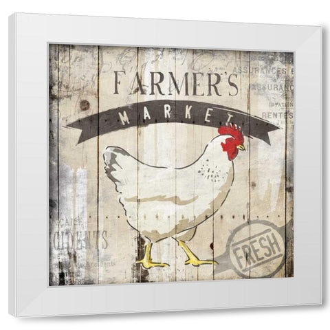 Farmers Market White Modern Wood Framed Art Print by OnRei