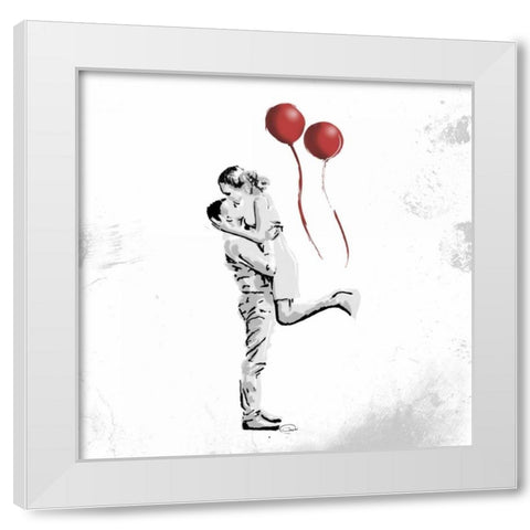 True Love Red Pop Mate White Modern Wood Framed Art Print by OnRei