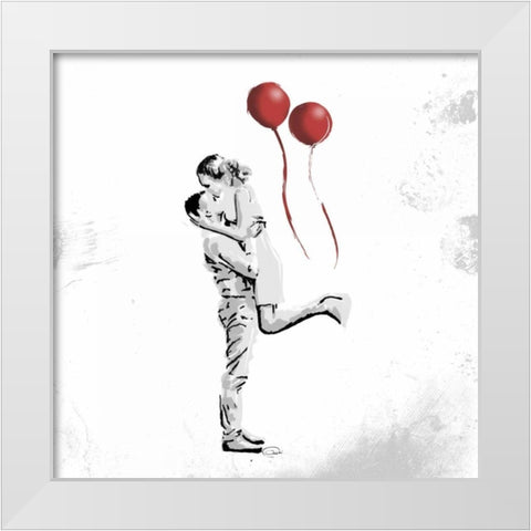 True Love Red Pop Mate White Modern Wood Framed Art Print by OnRei