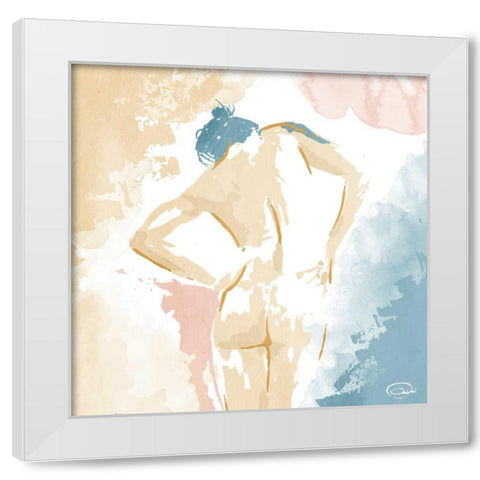 Look Down White Modern Wood Framed Art Print by OnRei