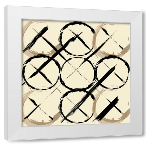 XOXO Brown White Modern Wood Framed Art Print by OnRei