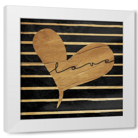 Love Lines White Modern Wood Framed Art Print by OnRei