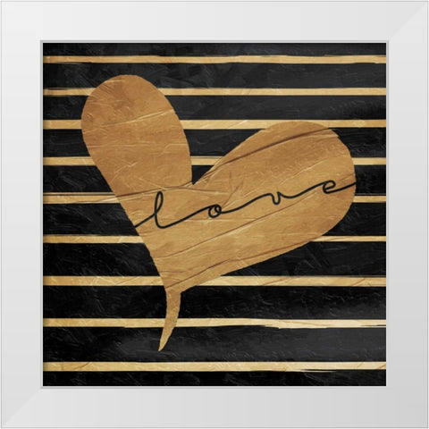 Love Lines White Modern Wood Framed Art Print by OnRei