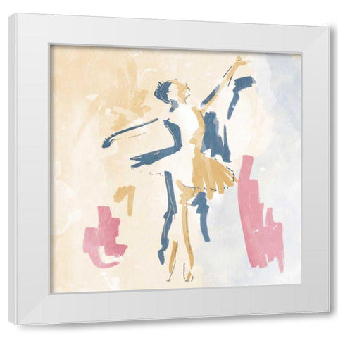 Sketched Ballerina 1 White Modern Wood Framed Art Print by OnRei